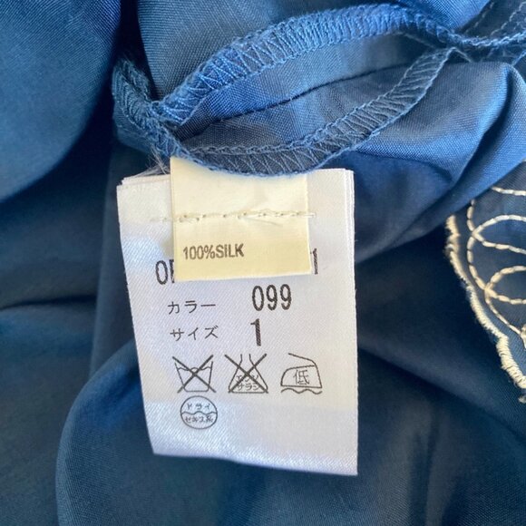 Tocca Deep Blue 100% Silk Embroidered Mini Dress - Picture 10 of 13